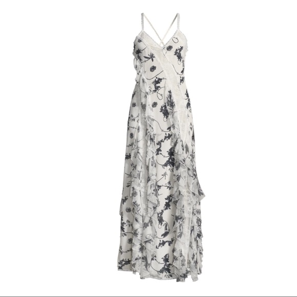 ALICE + OLIVIA RUFFLE MAXI DRESS - Picture 7 of 7